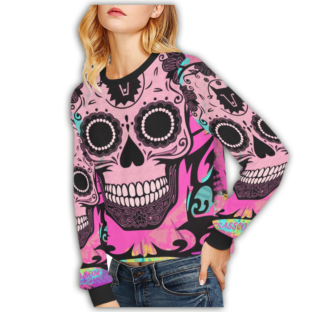 Skull Pulli Hoodie Pink Crassco